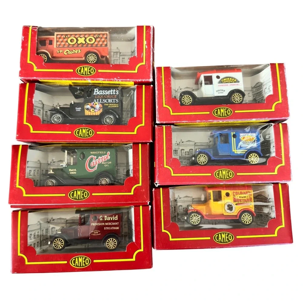 Mattel Cameo‎ The Village Collection 1993 Diecast Delivery Van Set of 7 Vintage